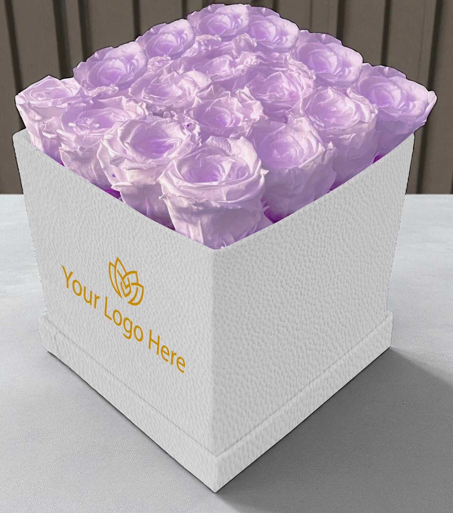 Branded Square Floral Arrangement | 16 Preserved Roses, Fast Shipping