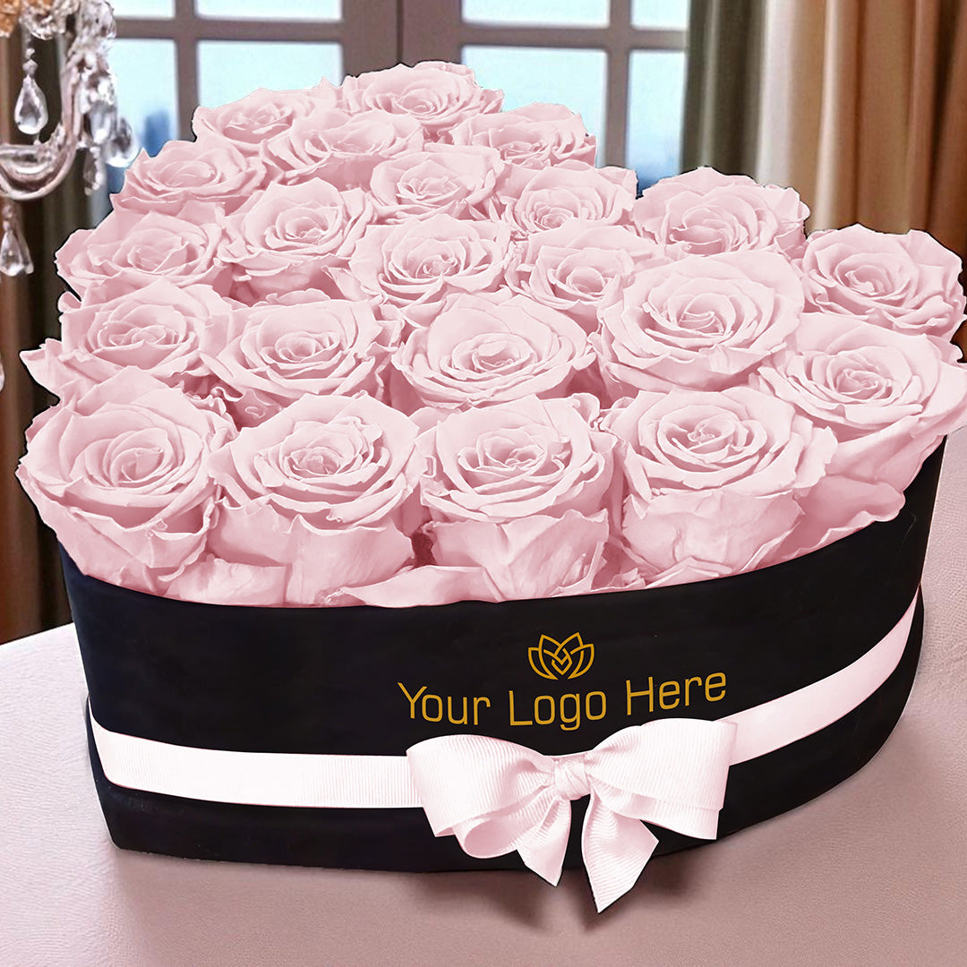Branded Heart Floral Arrangement | 22 Preserved Roses, Fast Shipping