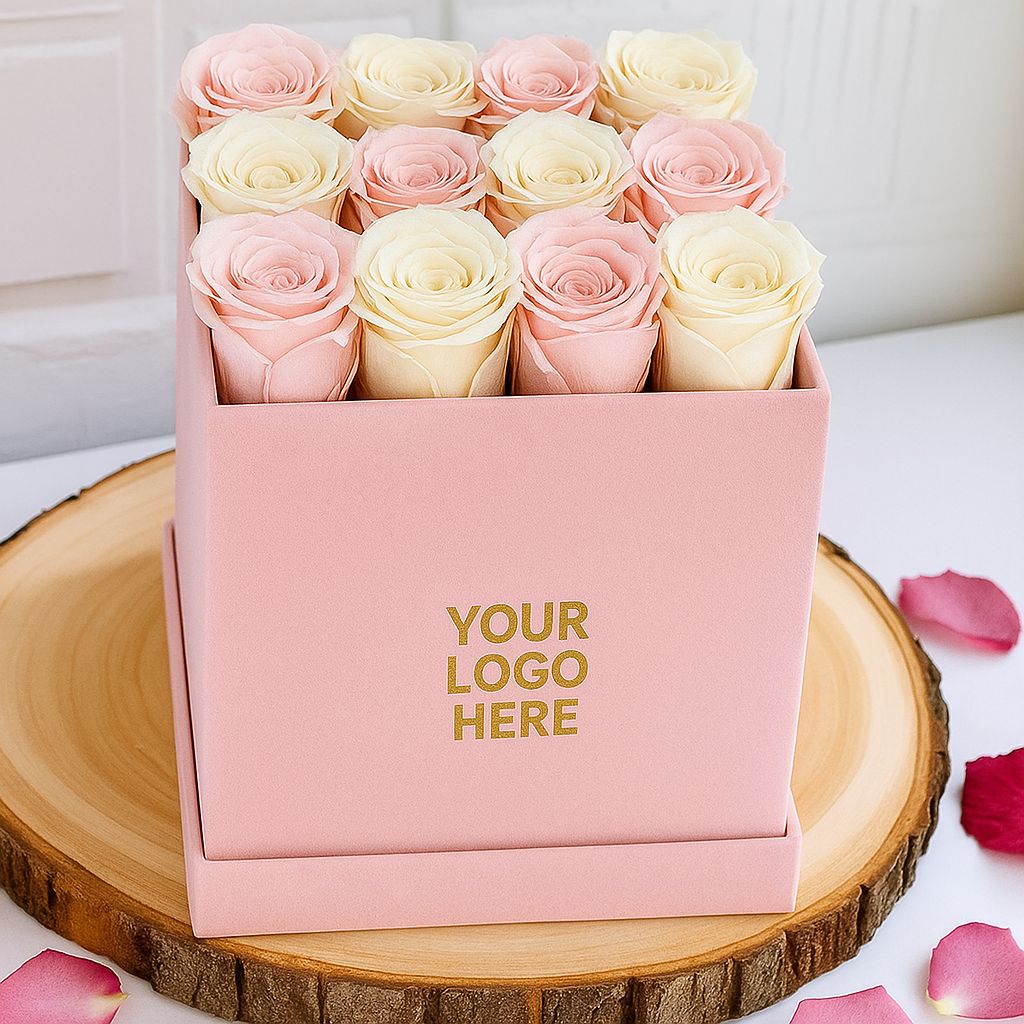 Custom Square Flower Box 6.80"x6.80"x6.80" -QS