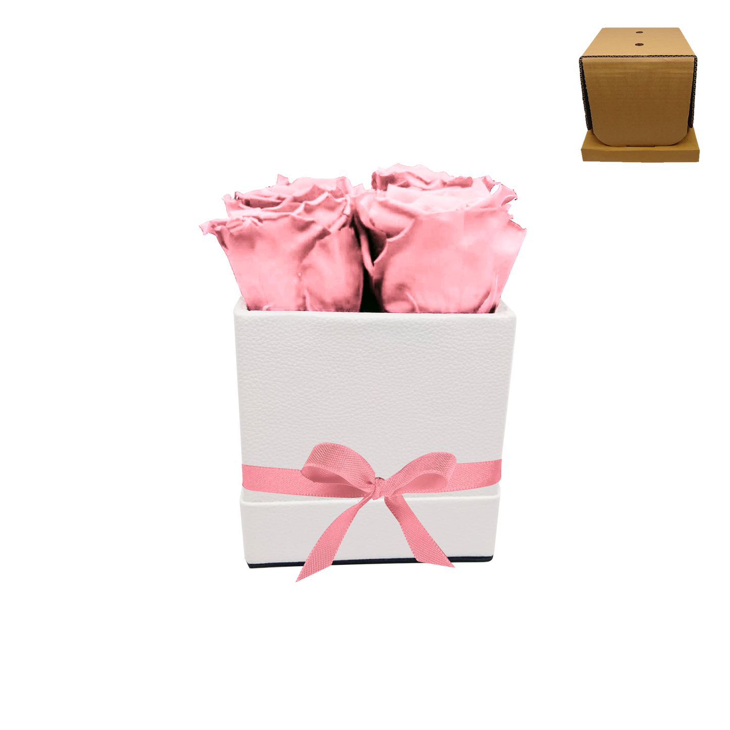 Luxury Preserved Rose Arrangement - 4 Roses in Square Box | Ideal for Floral Gifts & Special Occasions