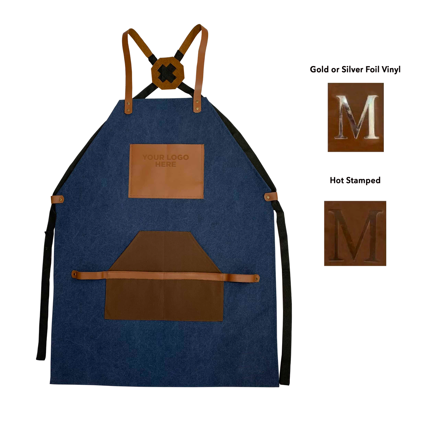 Canvas & Leather Apron - Blue- Stock - BMade