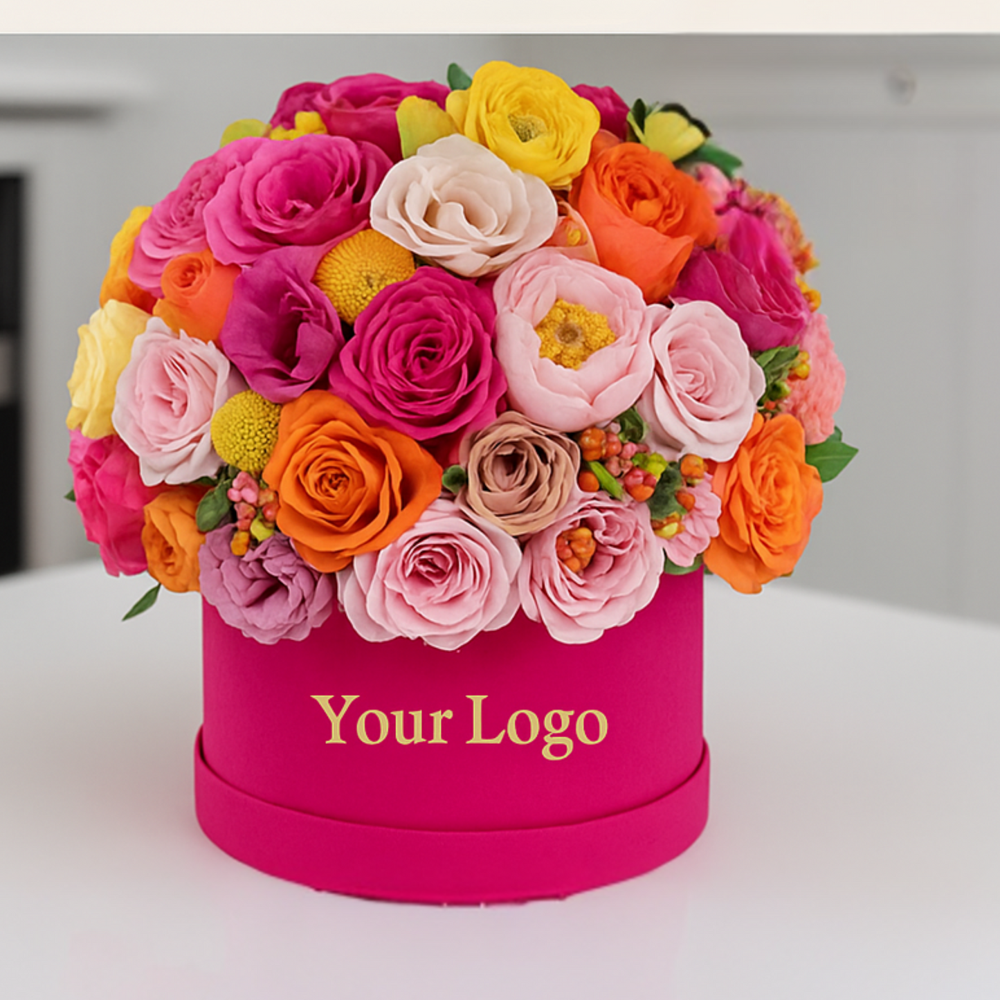 Custom Round Flower Box 7.87"x7.48" - Assemble Yourself - Pack of 30 Boxes in 3 colors - CFB