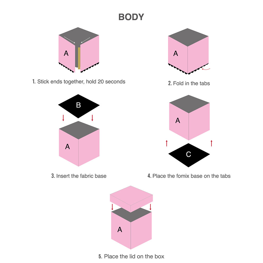 Caja con forma de corazón - Cuero PU negro