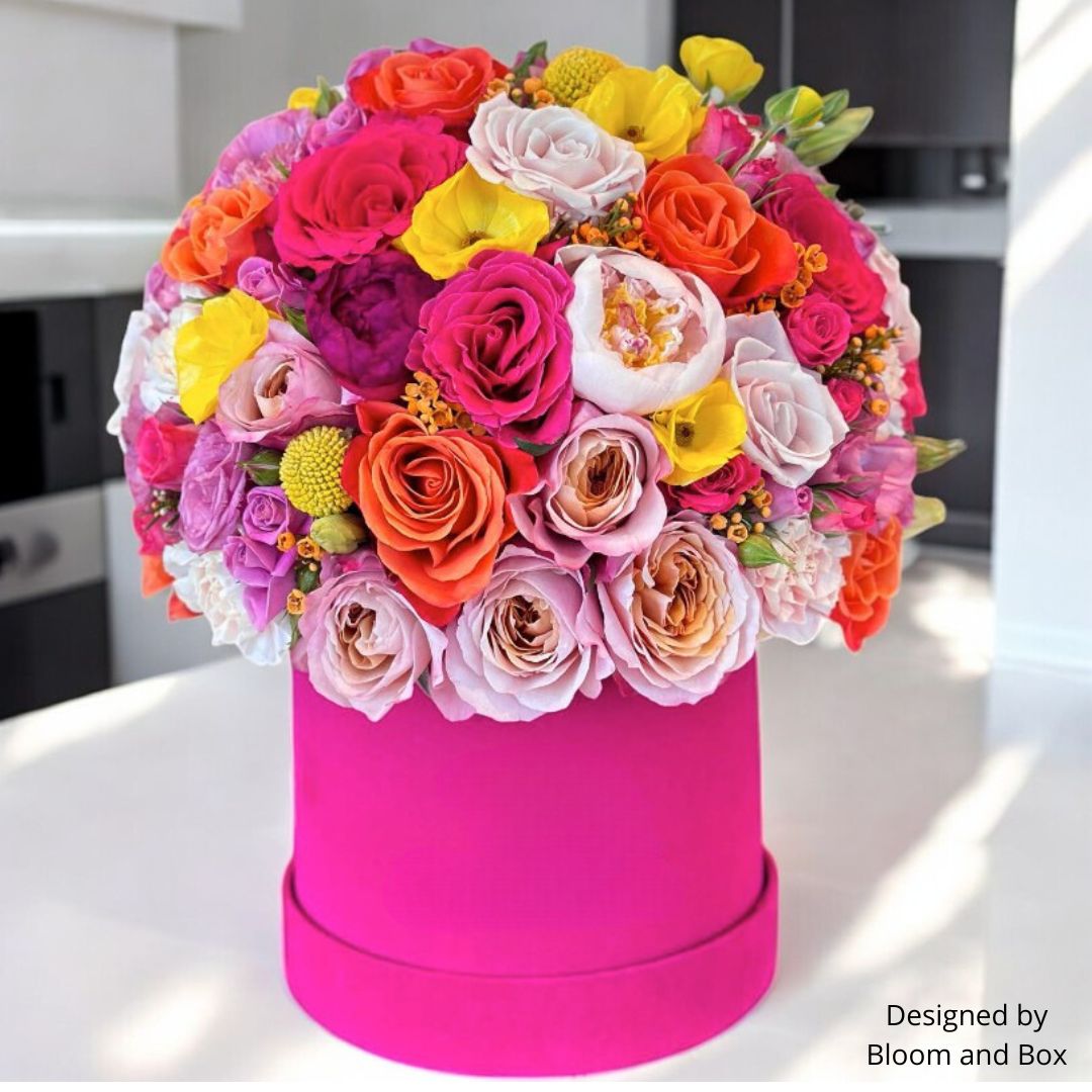 Custom Round Flower Box 7.87"x7.48" - Assemble Yourself - Pack of 30 Boxes in 3 colors - CFB