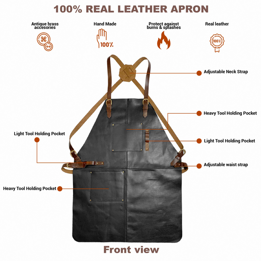 Gabanna Leather Apron - Black- Stock - BMade