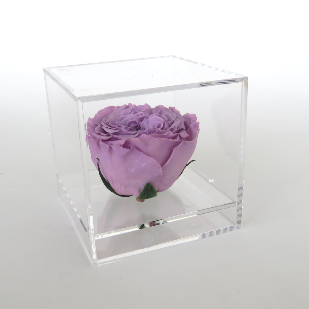 LUXURY 1 PRESERVED ROSE ARRANGEMENT XL - ACRYLIC GIFT PU LEATHER BOX - BMade