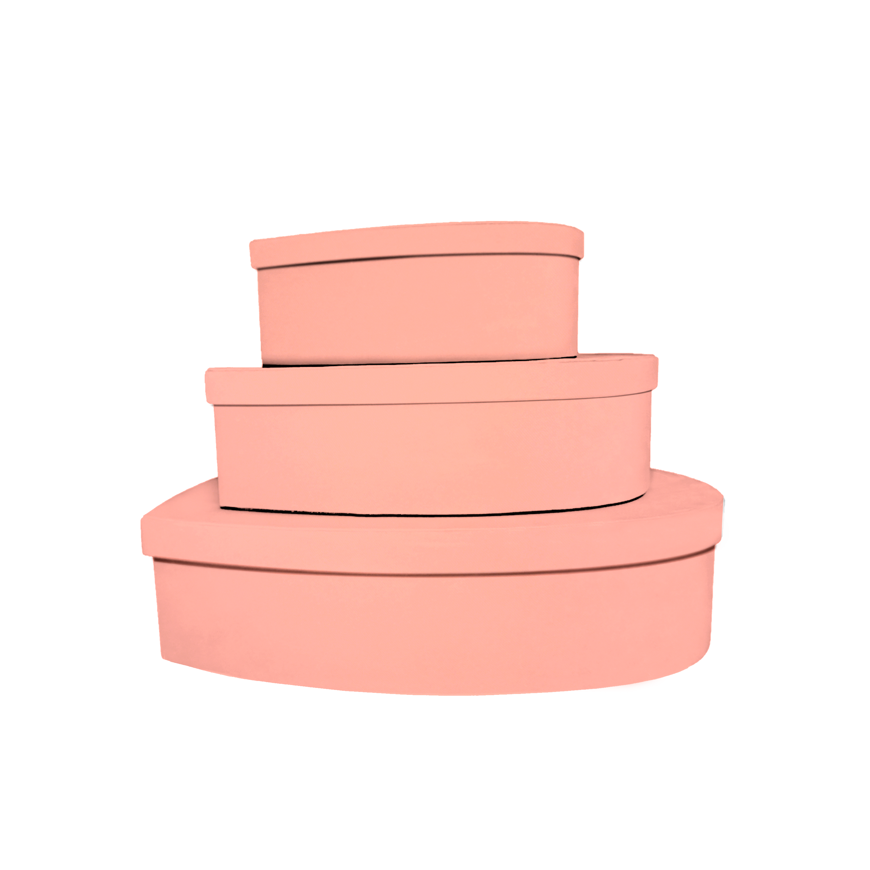 Kit 3 different sizes heart shape boxes 3 in 1 - Velvet Pink-Stock - BMade