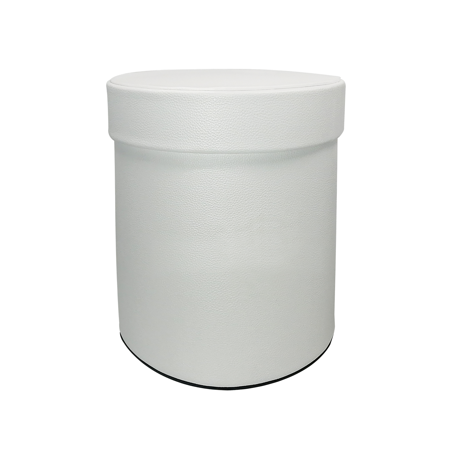 Round Box in White in PU Leather - BMade