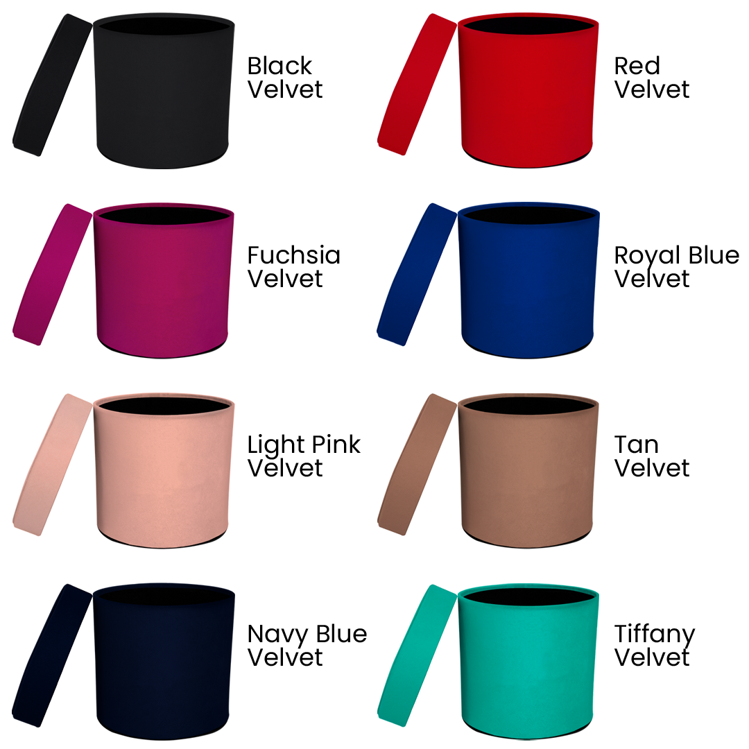 Custom Round Flower Box 5.11"x5.51" - Pre-Assemble Ready to Use - Pack of 30 Boxes in 3 colors - CFB