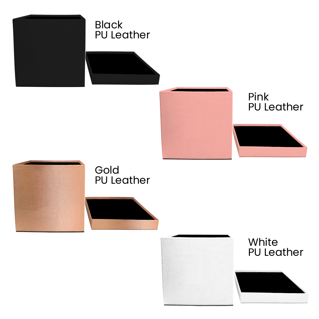 Custom Square Flower Box 5,56"x5,12"x5,56" - Pre-Assemble Ready to Use - Pack of 30 Boxes in 3 colors - CFB