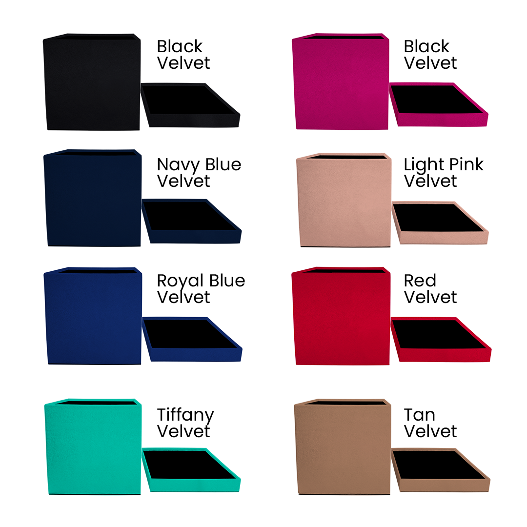 Custom Square Flower Box 5,56"x5,12"x5,56" - Pre-Assemble Ready to Use - Pack of 30 Boxes in 3 colors - CFB