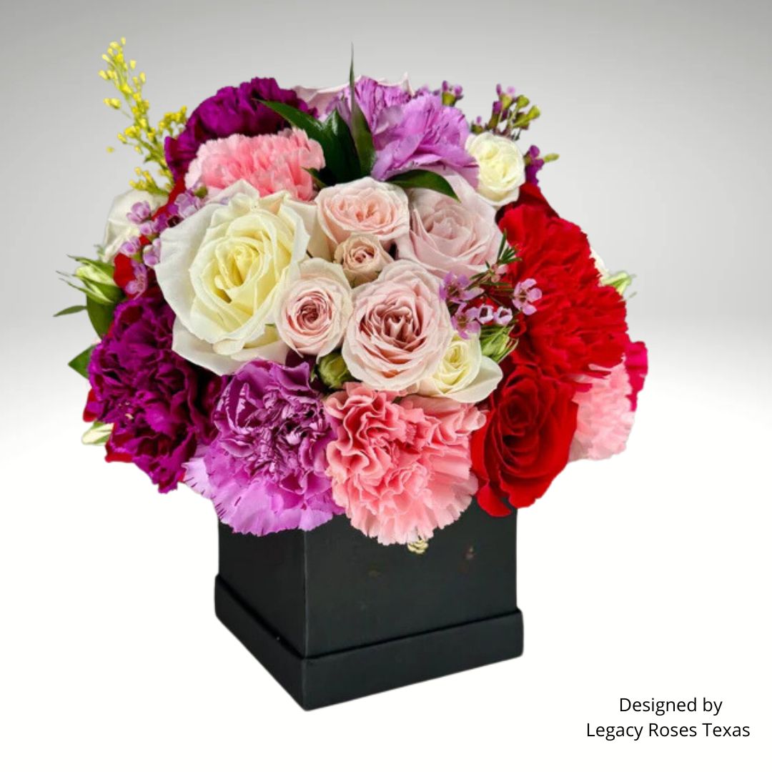 Custom Square Flower Box 4"x4"x4" - Assemble Yourself - Pack of 30 Boxes in 3 colors - CFB