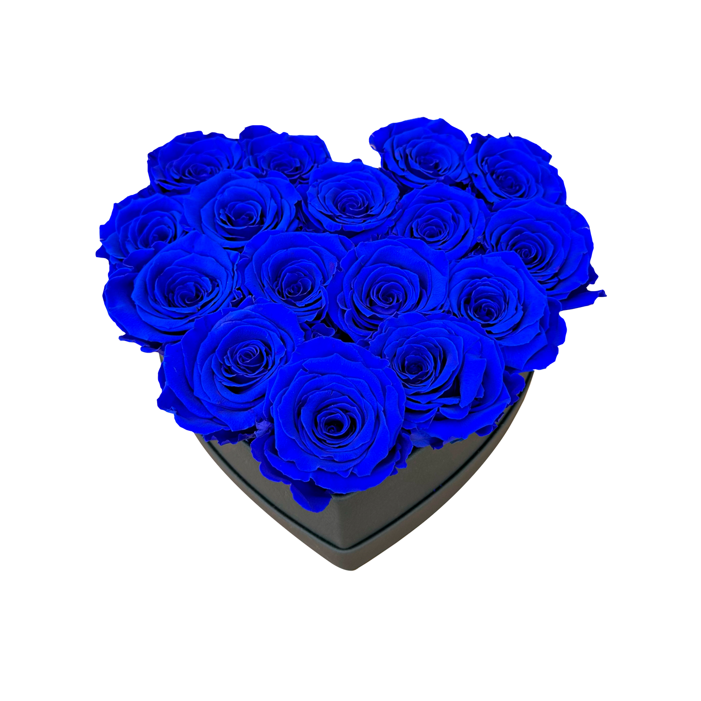 LUXURY 11-13 PRESERVED ROSES ARRANGEMENT - HEART PU LEATHER BOX - BMade