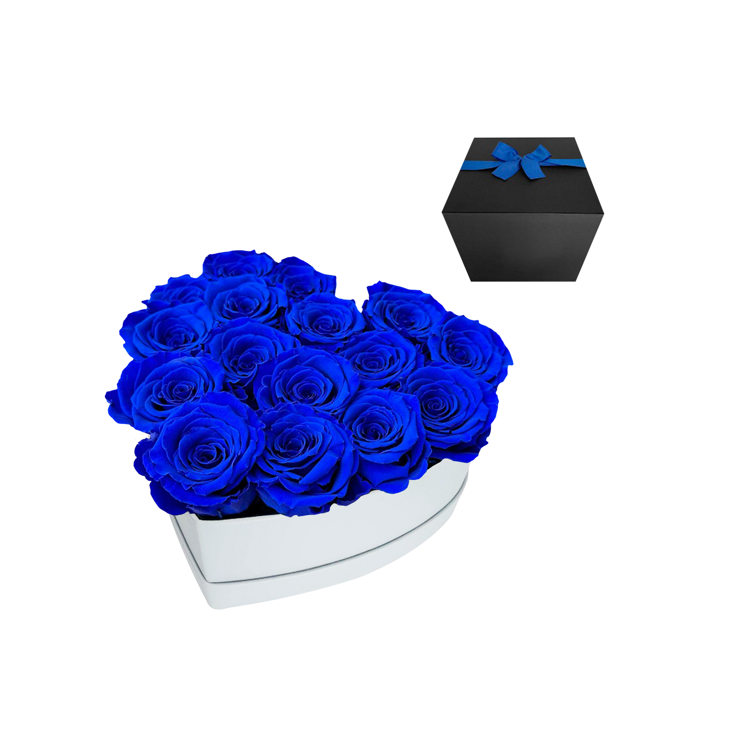 LUXURY 11-13 PRESERVED ROSES ARRANGEMENT - HEART PU LEATHER BOX - BMade