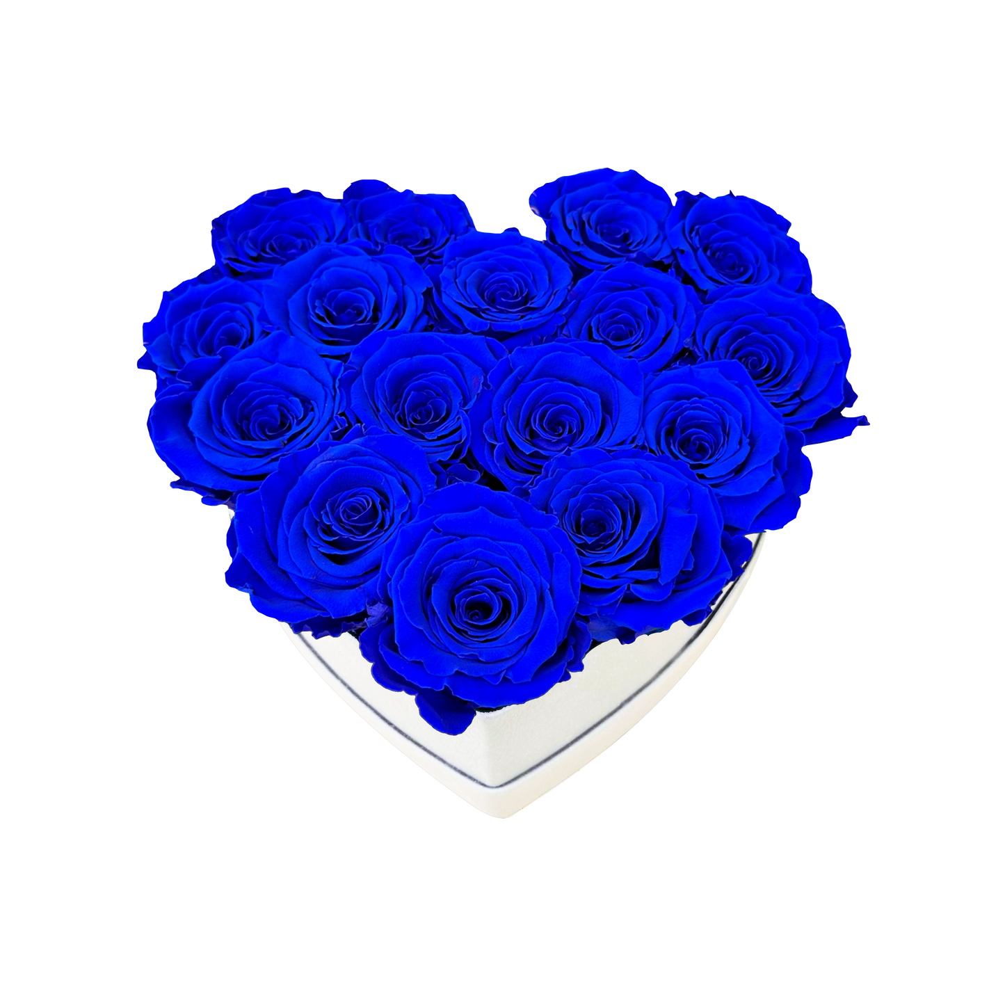 LUXURY 11-13 PRESERVED ROSES ARRANGEMENT - HEART PU LEATHER BOX - BMade