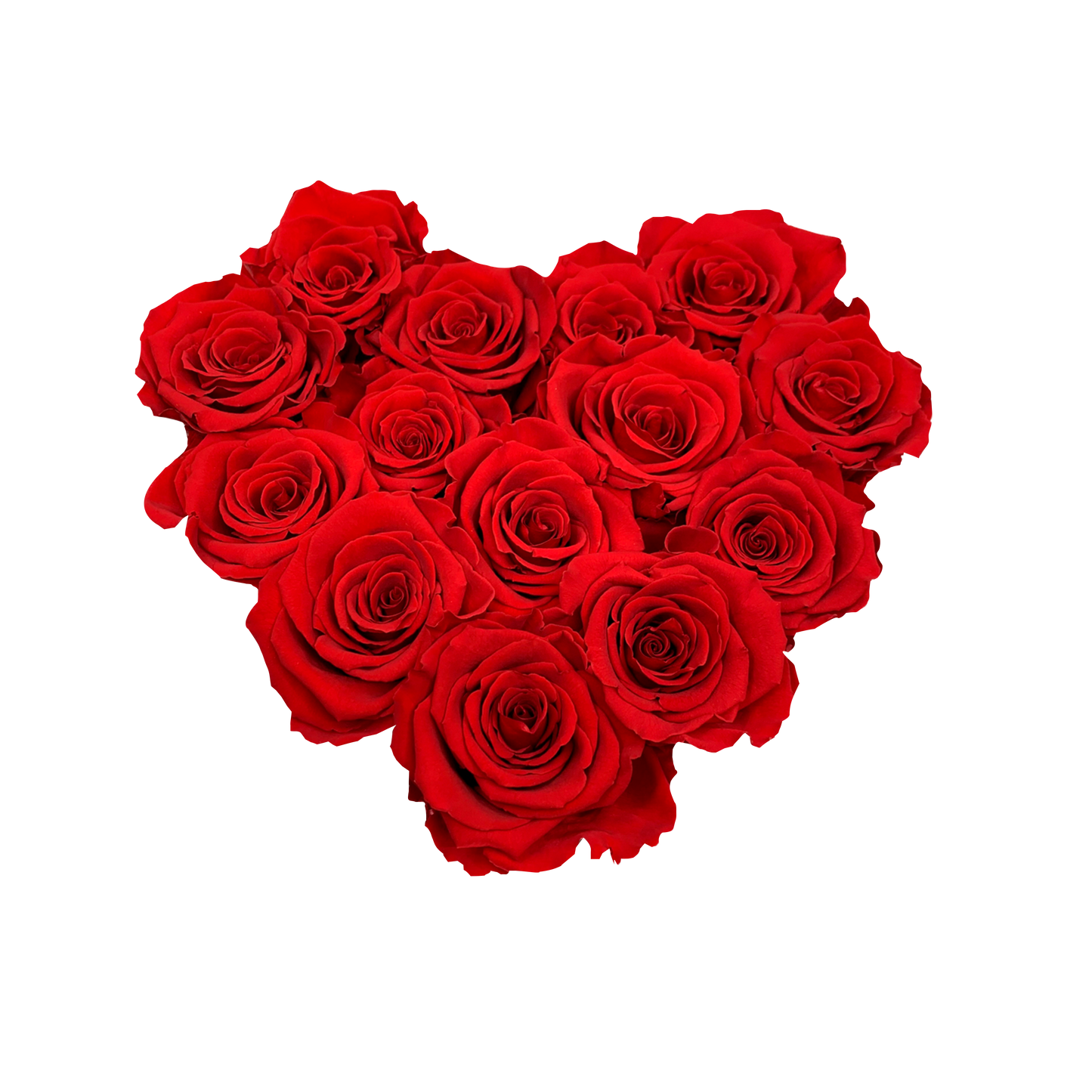 LUXURY 11-13 PRESERVED ROSES ARRANGEMENT - HEART PU LEATHER BOX - BMade