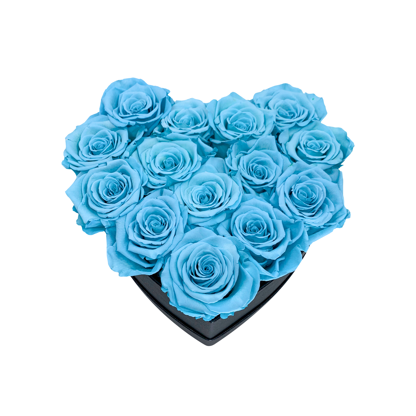 LUXURY 11-13 PRESERVED ROSES ARRANGEMENT - HEART PU LEATHER BOX - BMade