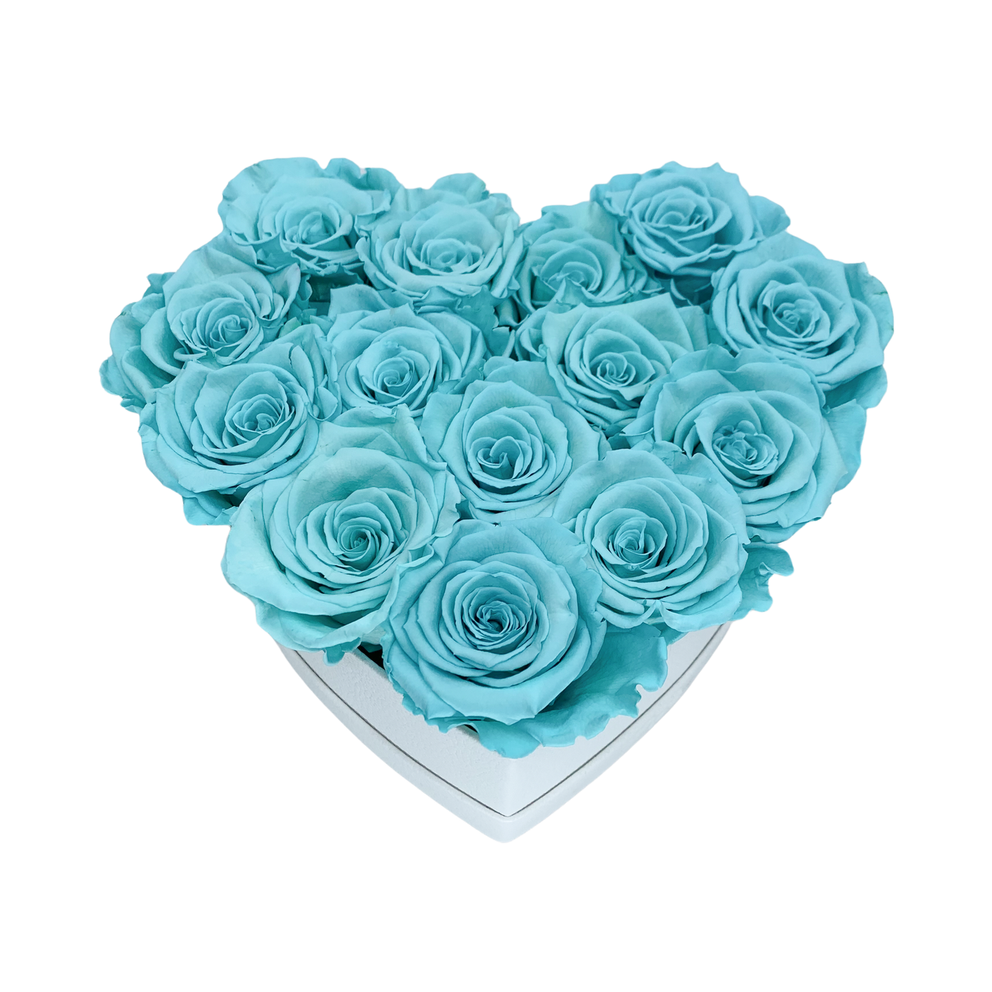 LUXURY 11-13 PRESERVED ROSES ARRANGEMENT - HEART PU LEATHER BOX - BMade