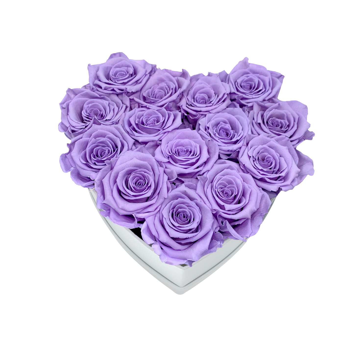 LUXURY 11-13 PRESERVED ROSES ARRANGEMENT - HEART PU LEATHER BOX - BMade
