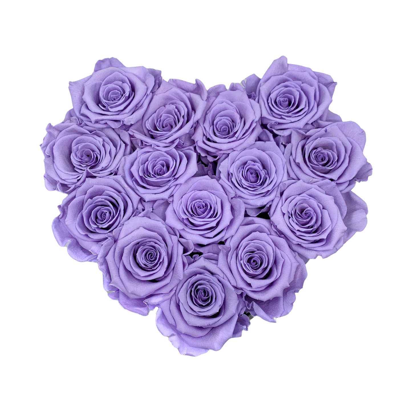 LUXURY 11-13 PRESERVED ROSES ARRANGEMENT - HEART PU LEATHER BOX - BMade