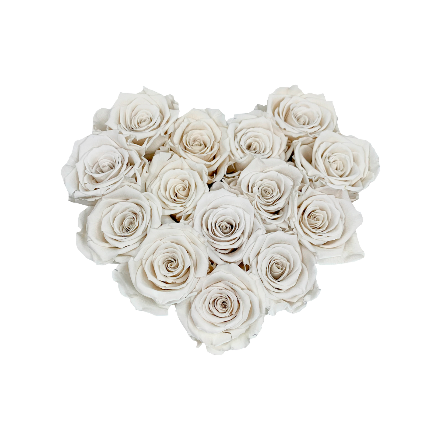 LUXURY 11-13 PRESERVED ROSES ARRANGEMENT - HEART PU LEATHER BOX - BMade