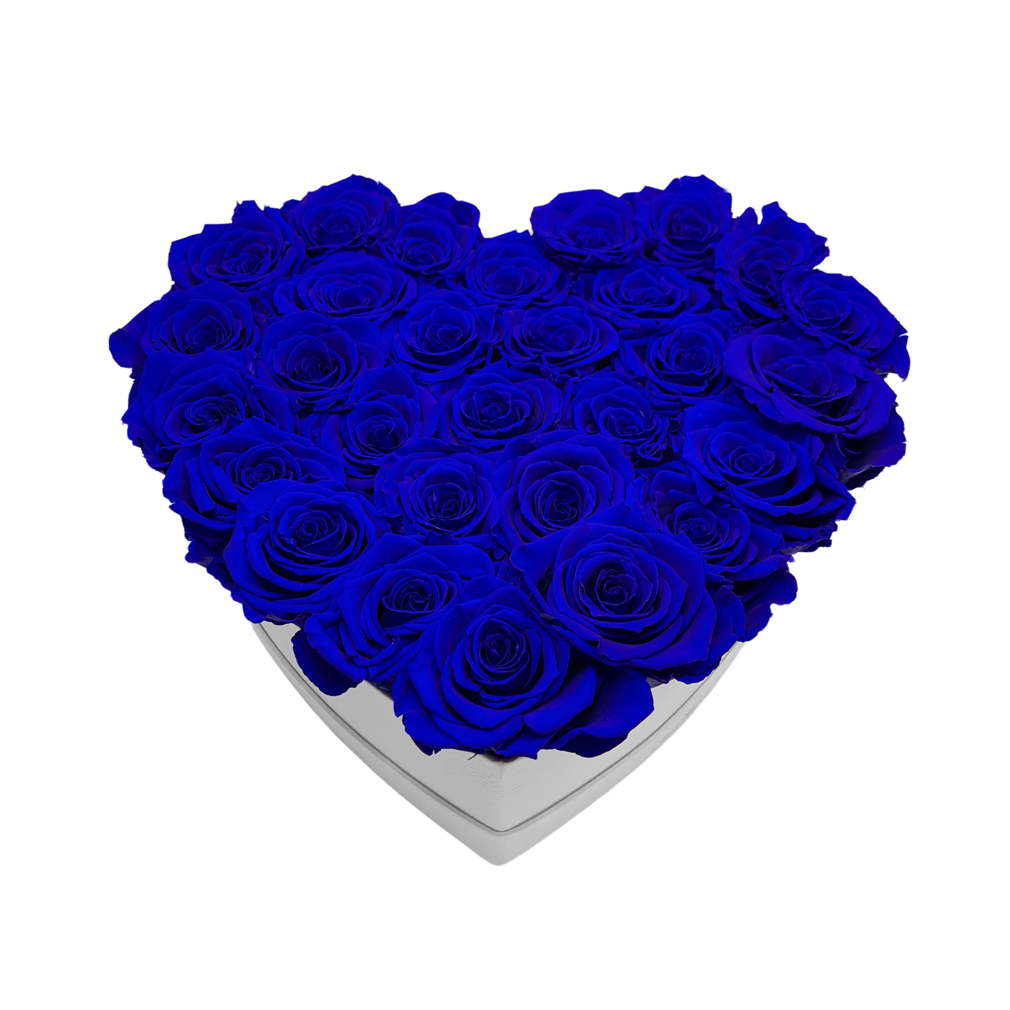 LUXURY 27-29 PRESERVED ROSES ARRANGEMENT - HEART PU LEATHER BOX - BMade