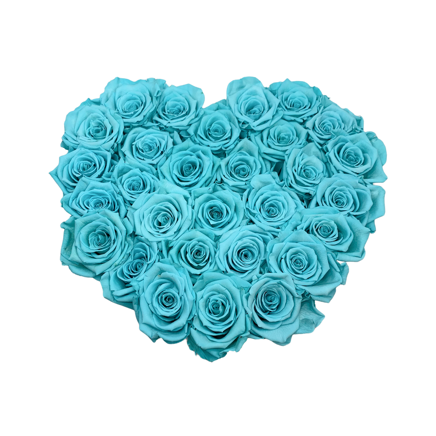 LUXURY 27-29 PRESERVED ROSES ARRANGEMENT - HEART PU LEATHER BOX - BMade