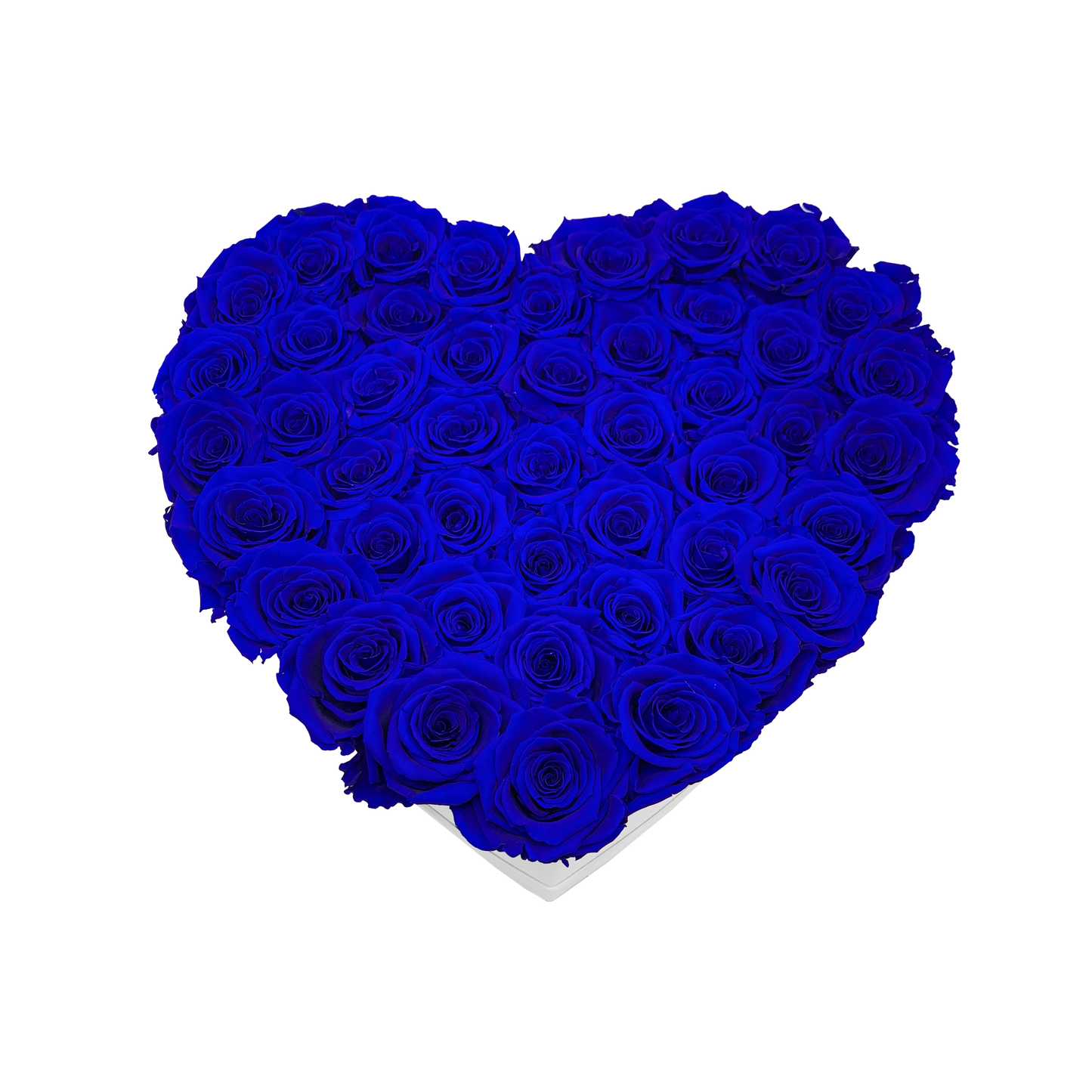 LUXURY 44-46 PRESERVED ROSES ARRANGEMENT - HEART PU LEATHER BOX - BMade