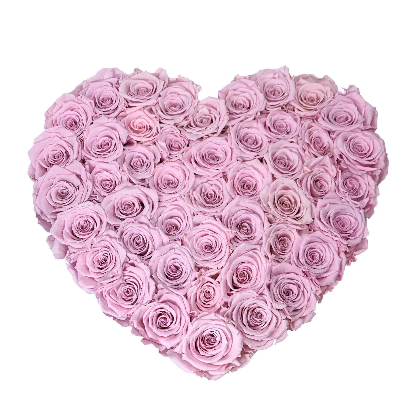 LUXURY 44-46 PRESERVED ROSES ARRANGEMENT - HEART PU LEATHER BOX - BMade