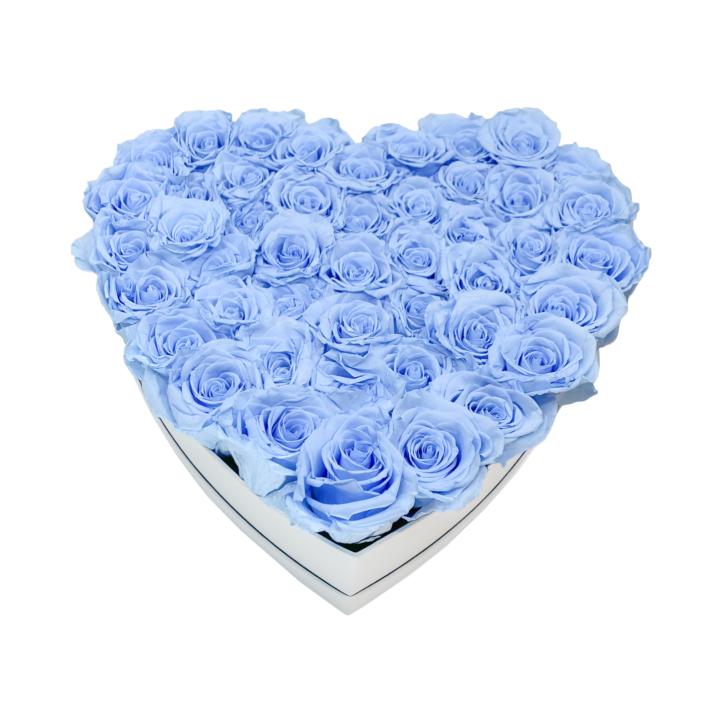 LUXURY 44-46 PRESERVED ROSES ARRANGEMENT - HEART PU LEATHER BOX - BMade