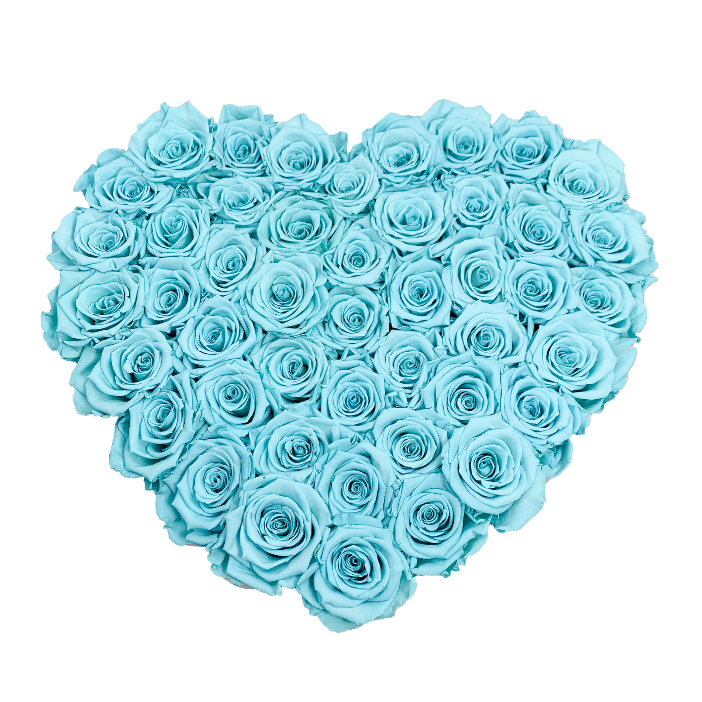 LUXURY 44-46 PRESERVED ROSES ARRANGEMENT - HEART PU LEATHER BOX - BMade