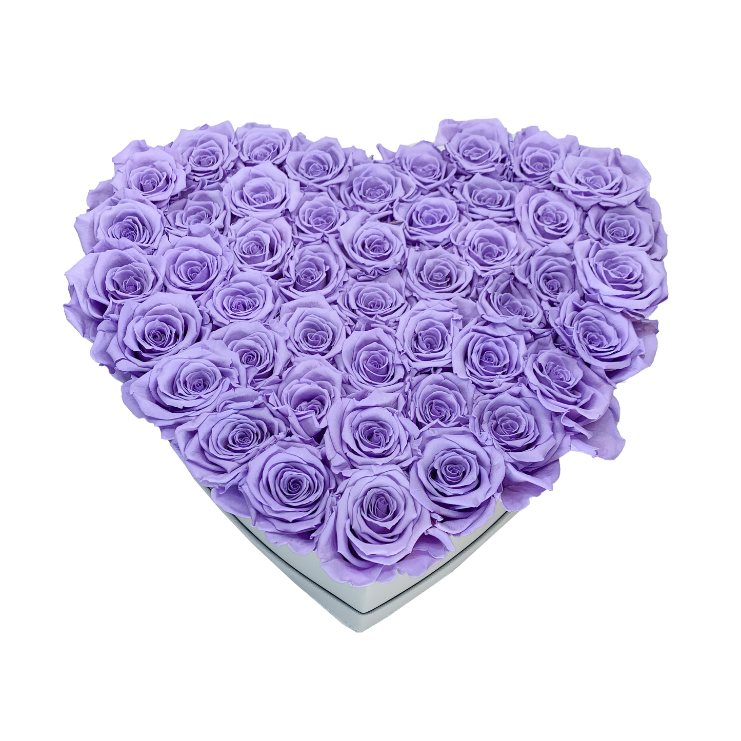 LUXURY 44-46 PRESERVED ROSES ARRANGEMENT - HEART PU LEATHER BOX - BMade