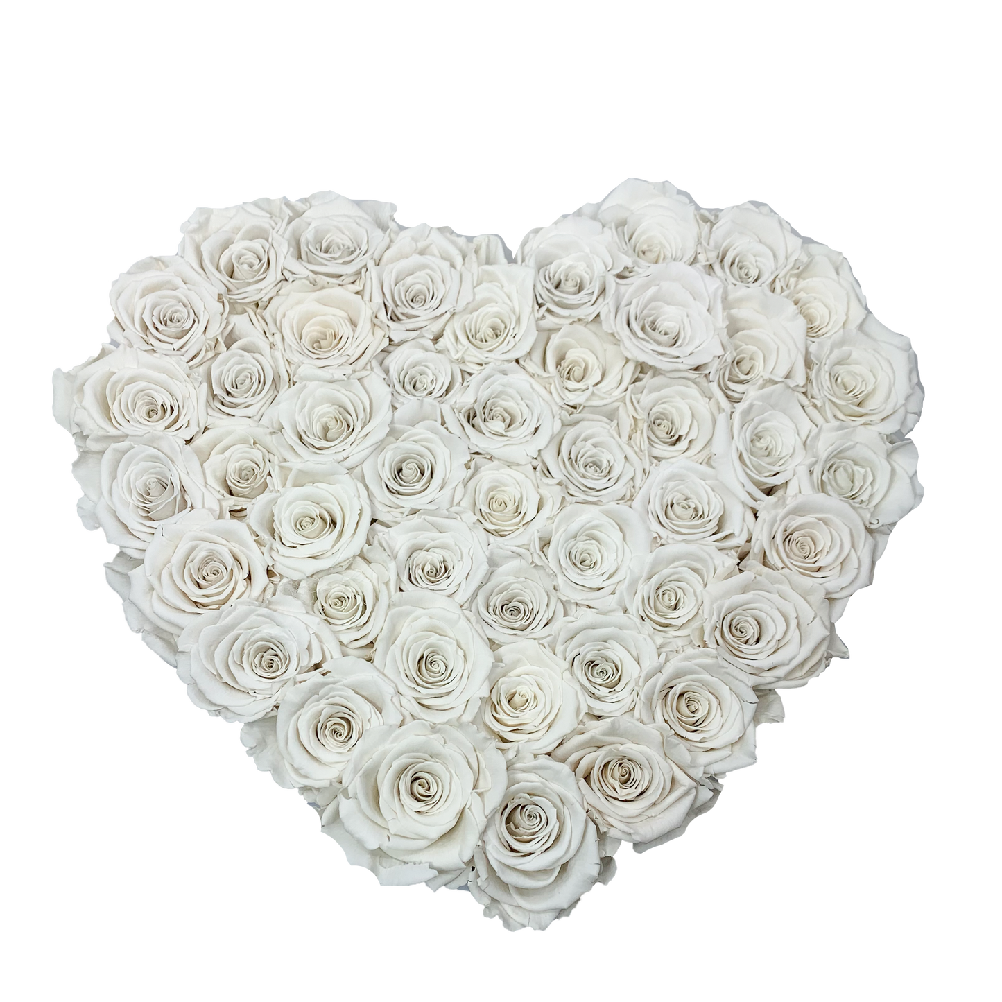 LUXURY 44-46 PRESERVED ROSES ARRANGEMENT - HEART PU LEATHER BOX - BMade