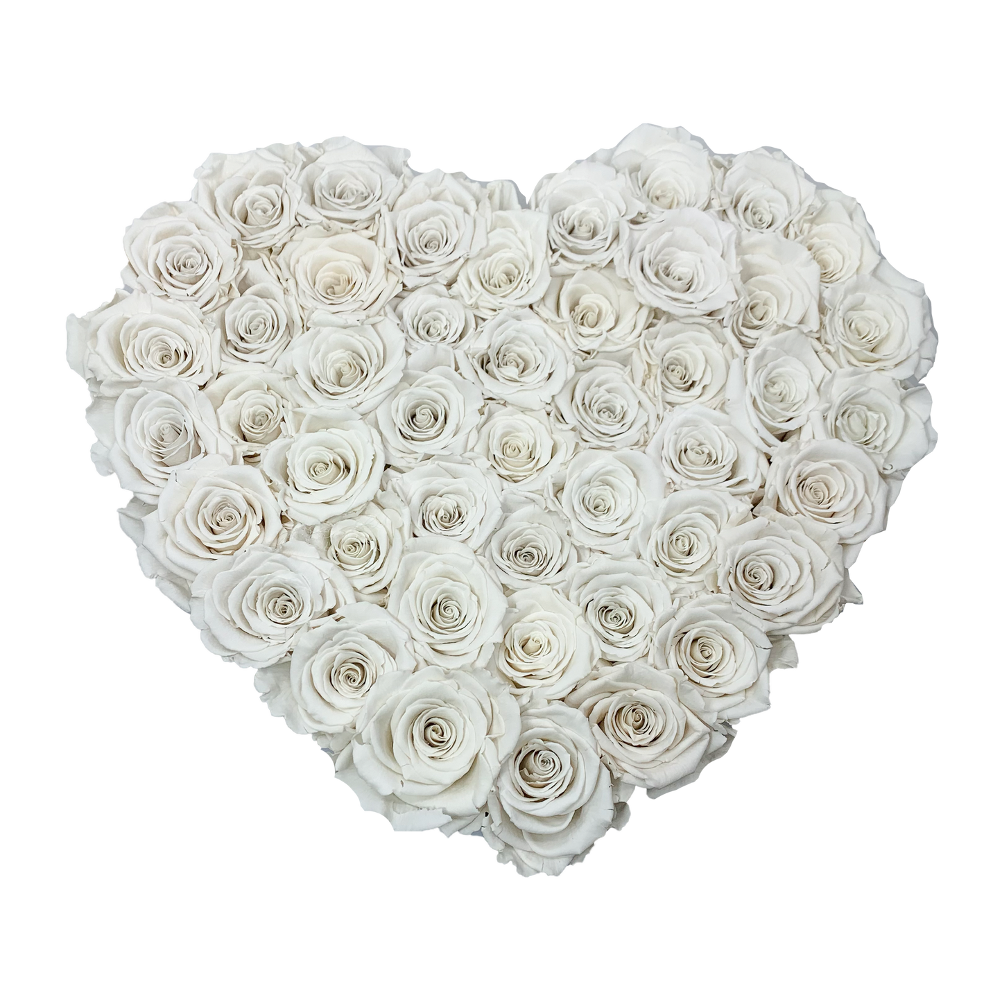 LUXURY 44-46 PRESERVED ROSES ARRANGEMENT - HEART PU LEATHER BOX - BMade