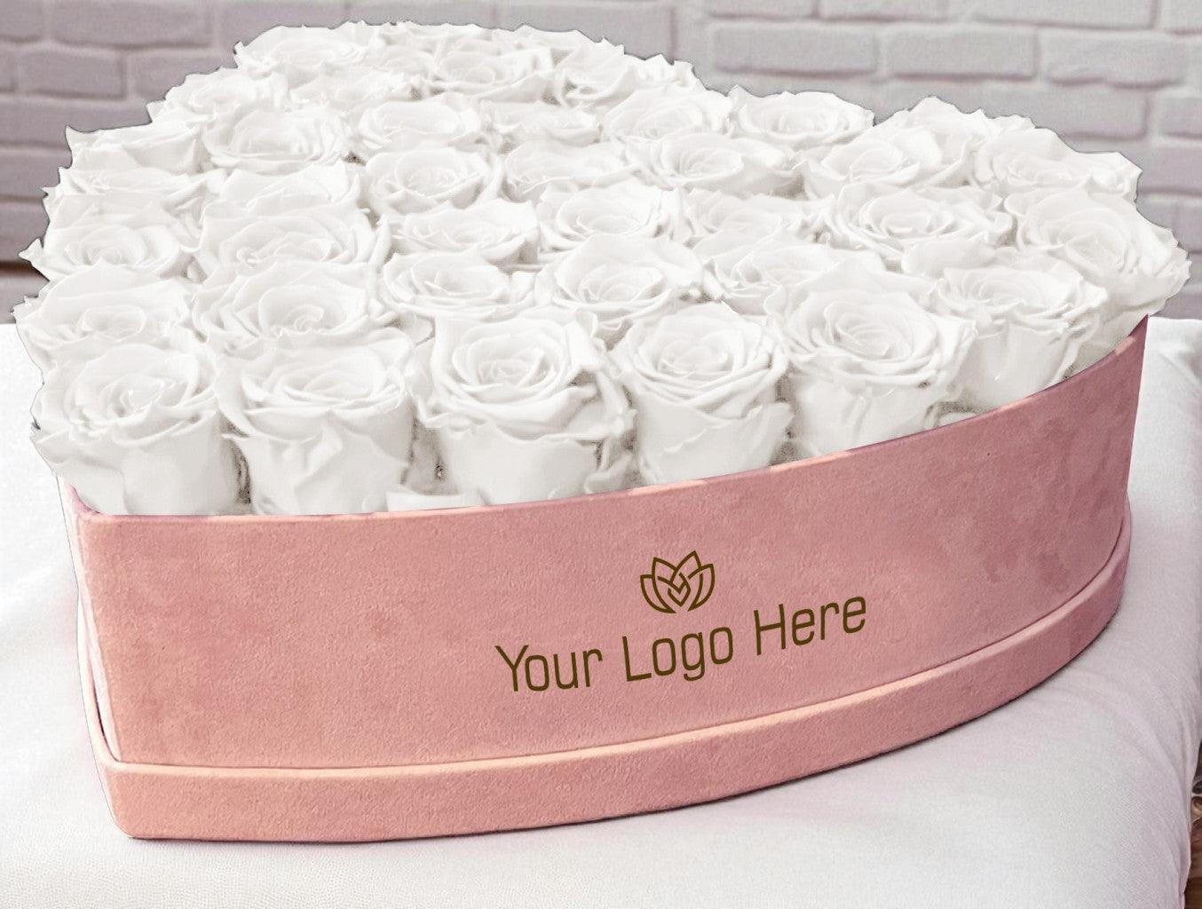 Branded Heart Floral Arrangement | 42 Preserved Roses, Fast Shipping