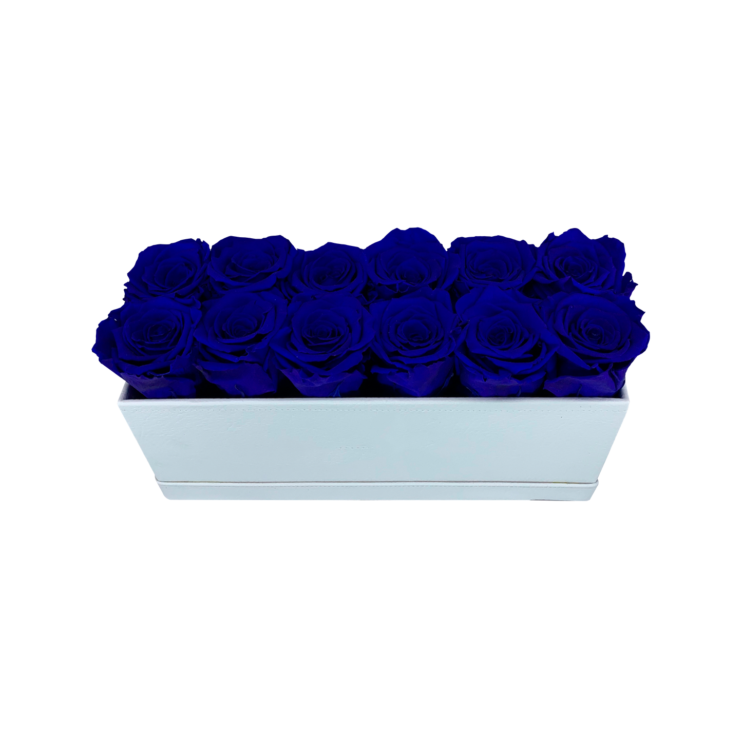 LUXURY 12 PRESERVED ROSE ARRANGEMENT - RECTANGULAR PU LEATHER BOX - BMade