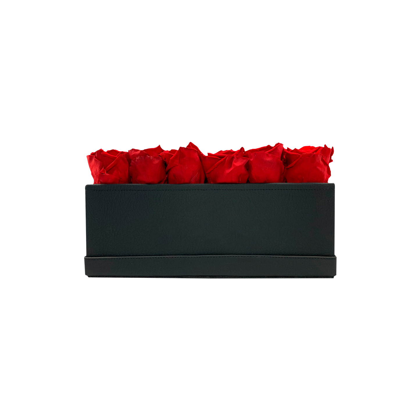 LUXURY 12 PRESERVED ROSE ARRANGEMENT - RECTANGULAR PU LEATHER BOX - BMade