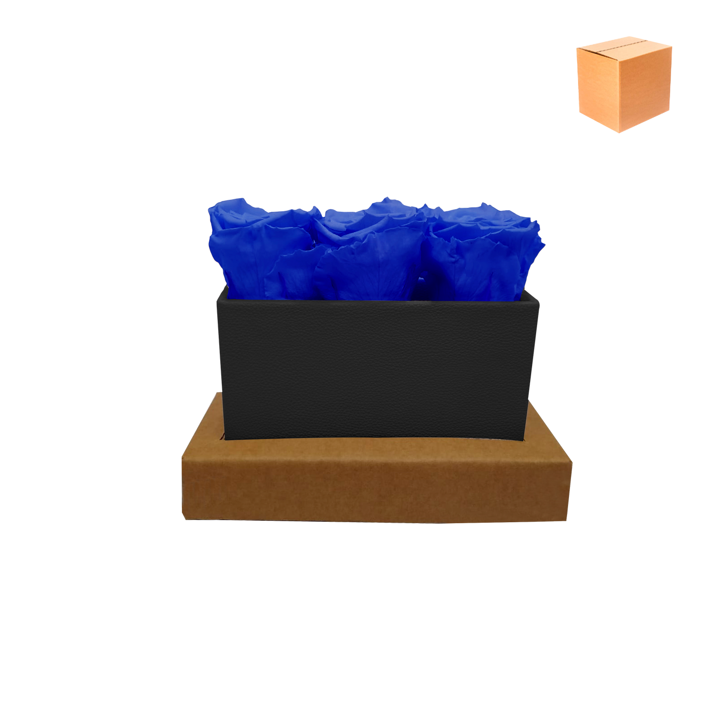 LUXURY 3 PRESERVED ROSE ARRANGEMENT - RECTANGULAR PU LEATHER BOX - BMade