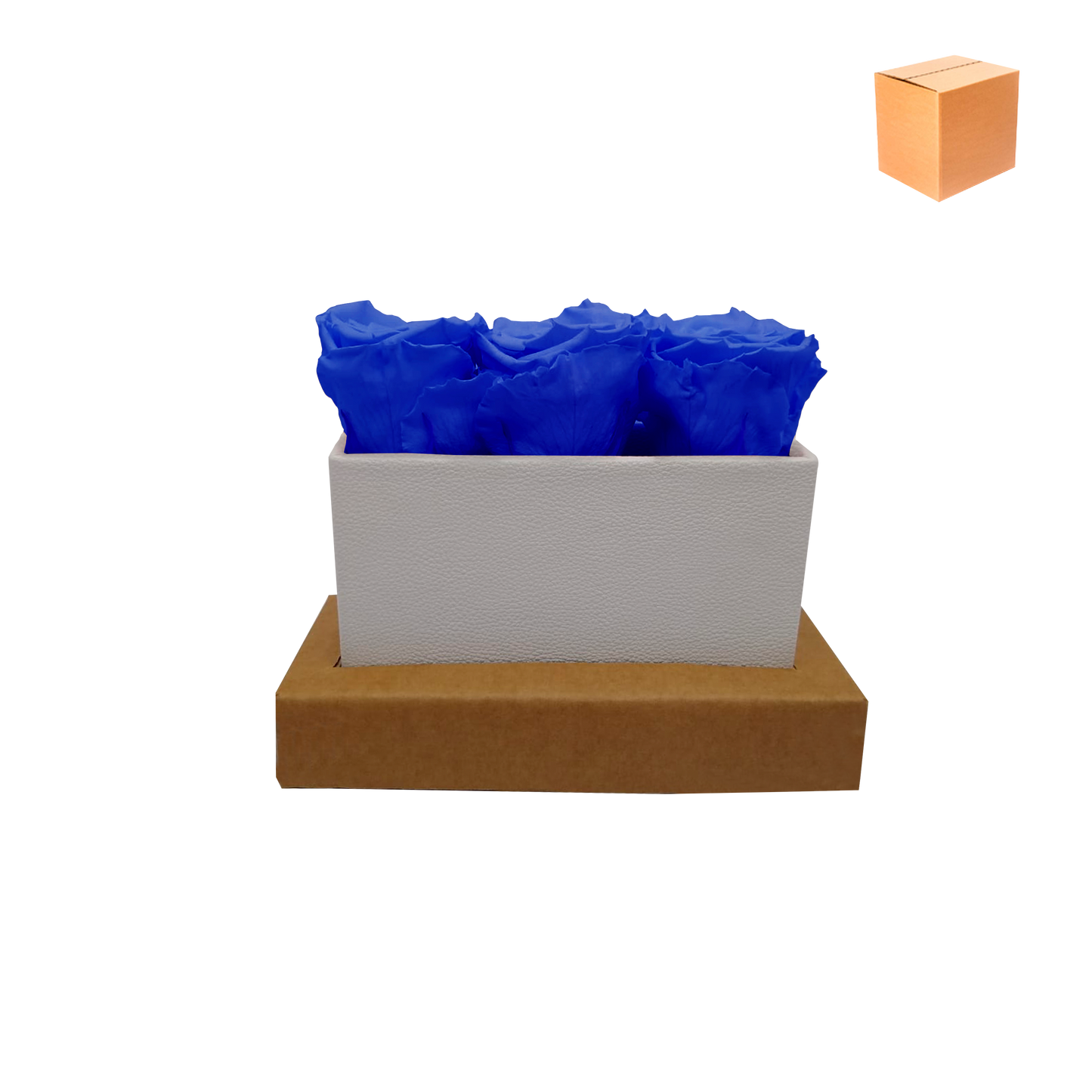 LUXURY 3 PRESERVED ROSE ARRANGEMENT - RECTANGULAR PU LEATHER BOX - BMade