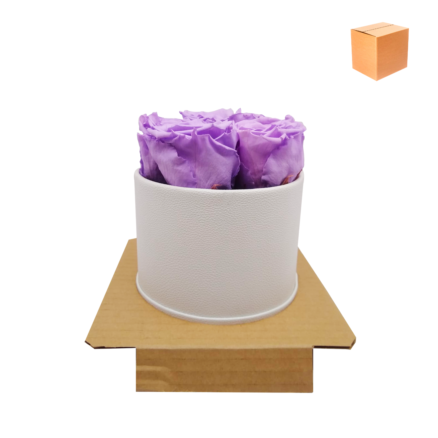 LUXURY ROSEAMOR 5 PRESERVED ROSES ARRANGEMENT - ROUND BOX - BMade