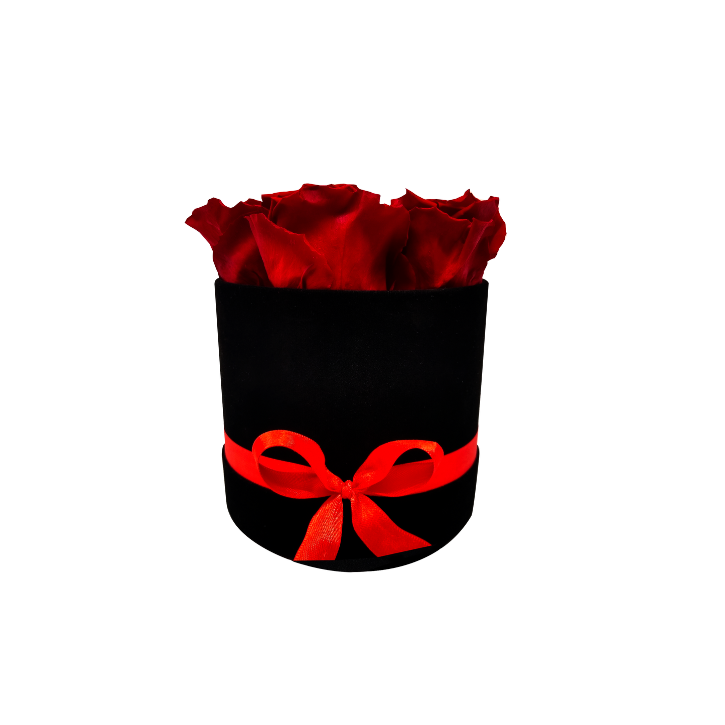 LUXURY ROSEAMOR 5 PRESERVED ROSES ARRANGEMENT - ROUND BOX - BMade