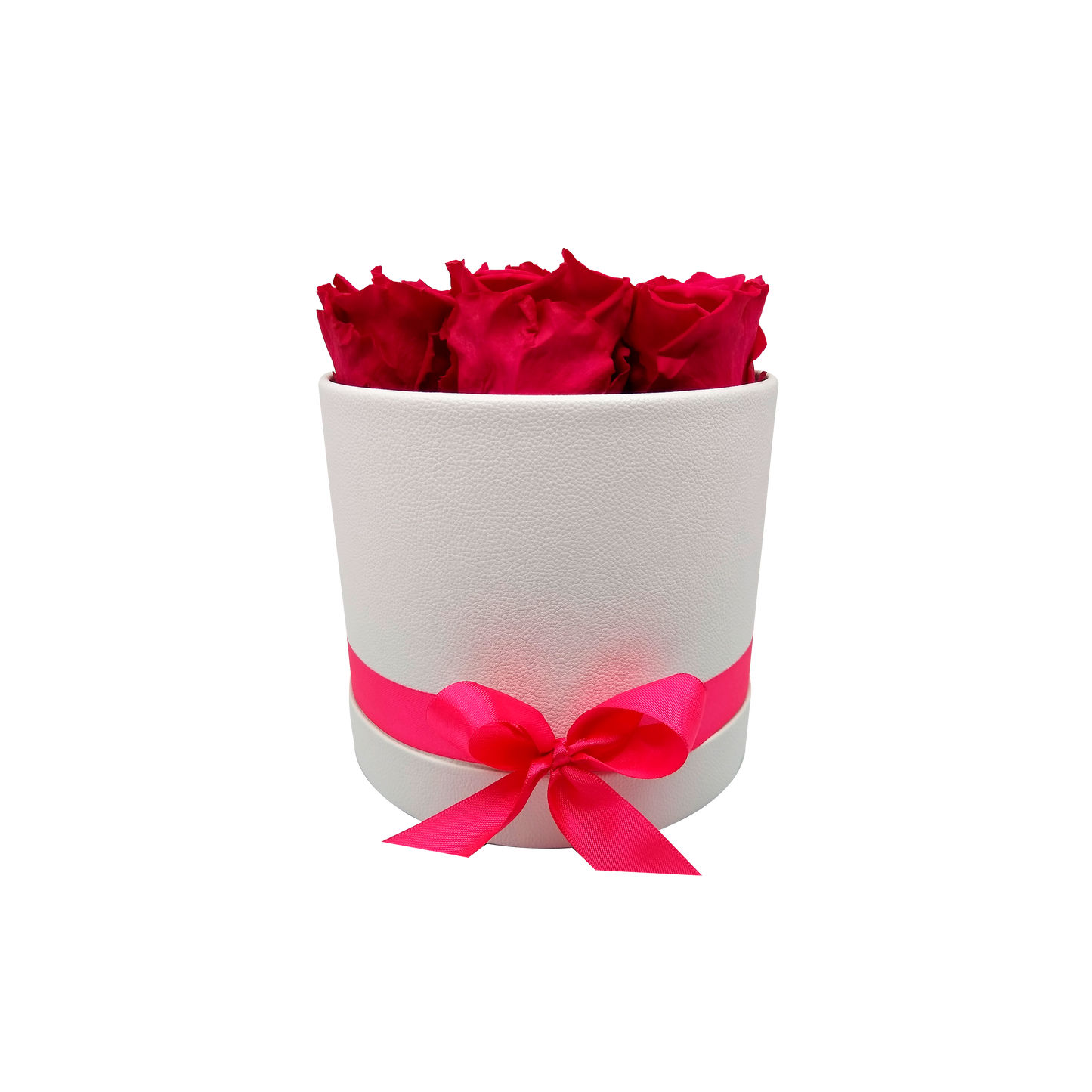 LUXURY ROSEAMOR 7 PRESERVED ROSES ARRANGEMENT - ROUND BOX - BMade
