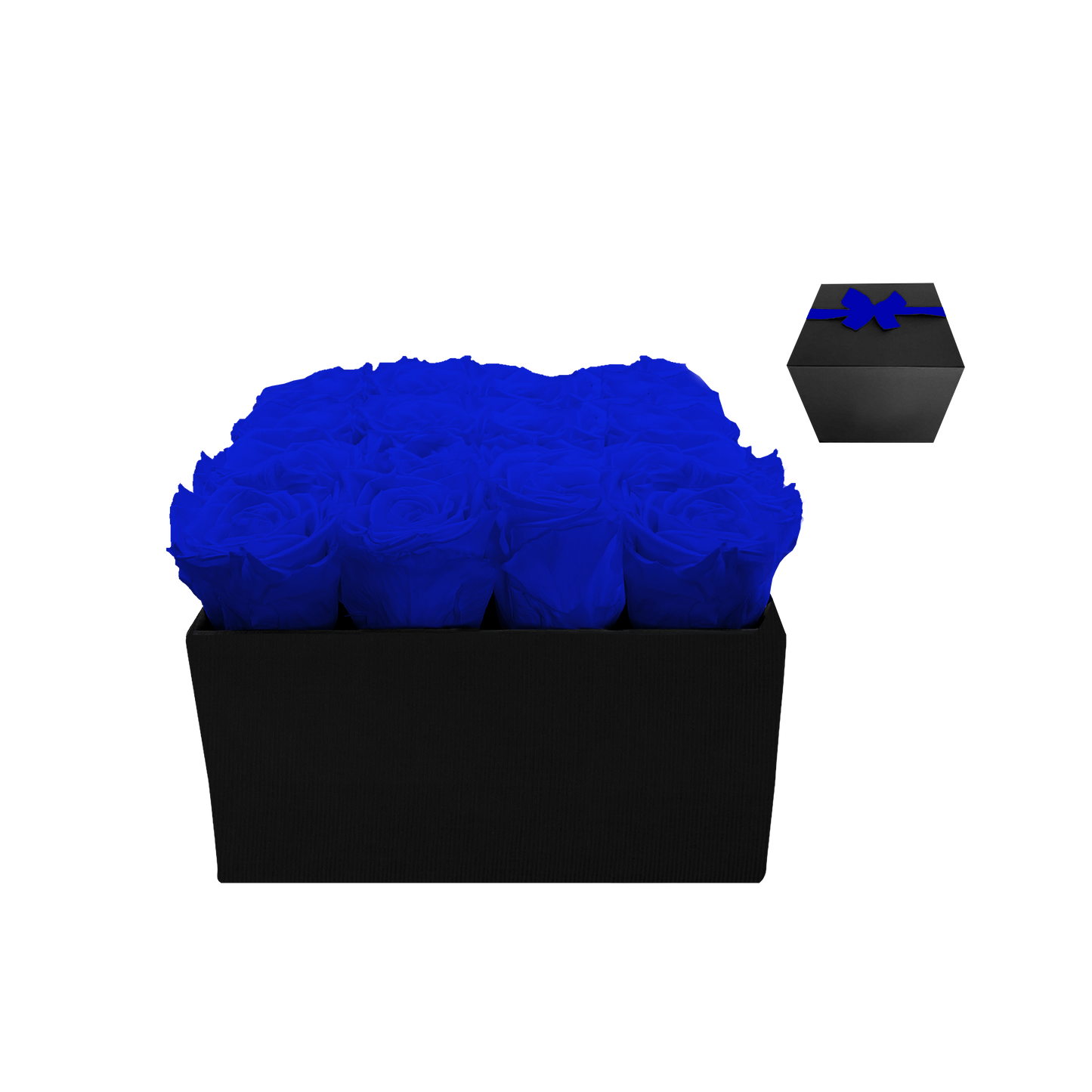 LUXURY 16 PRESERVED ROSES ARRANGEMENT - SQUARE PU LEATHER BOX - BMade