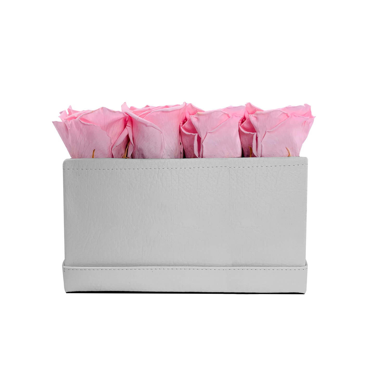 LUXURY 16 PRESERVED ROSES ARRANGEMENT - SQUARE PU LEATHER BOX - BMade