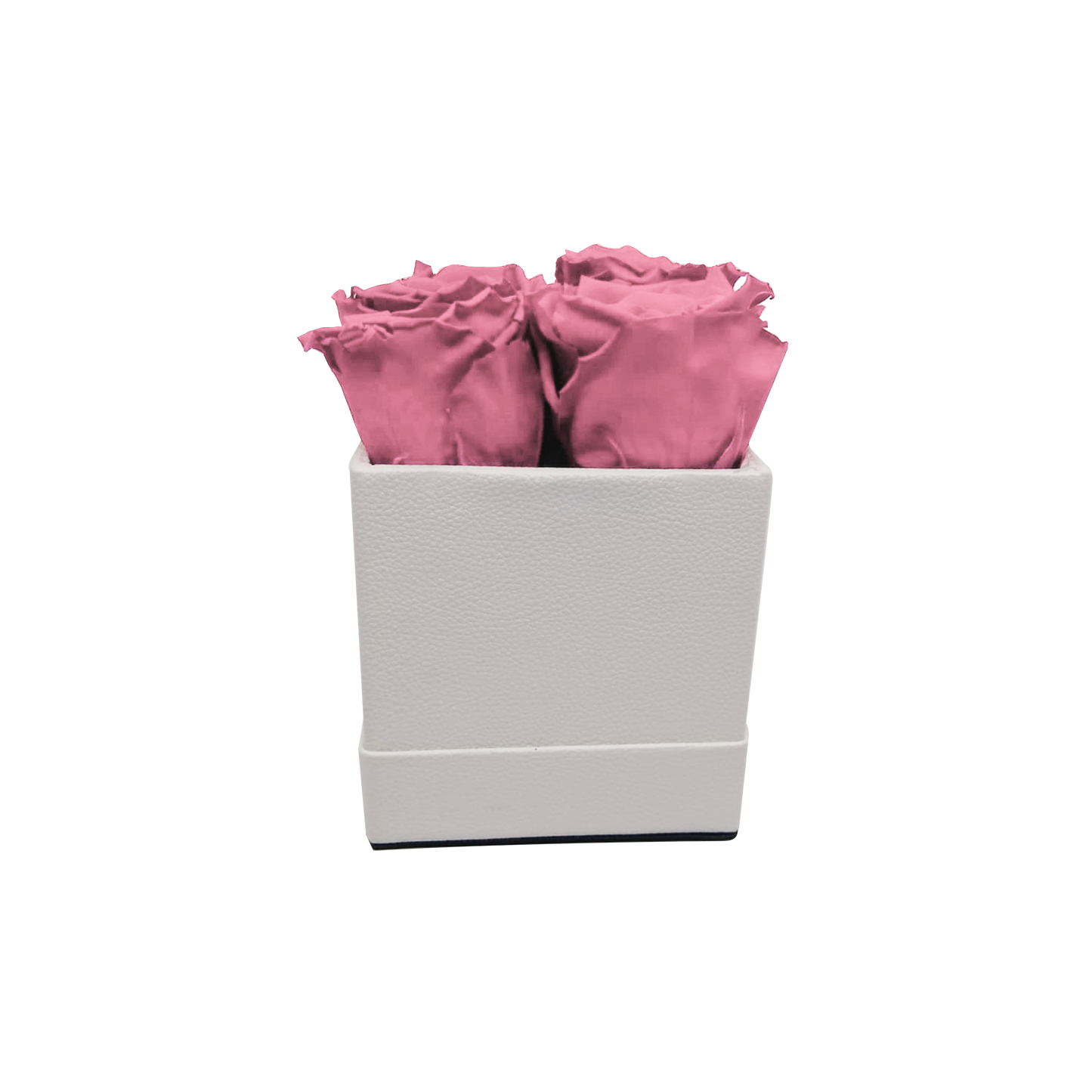 LUXURY ROSEAMOR 4 PRESERVED ROSES ARRANGEMENT - SQUARE PU LEATHER BOX - BMade