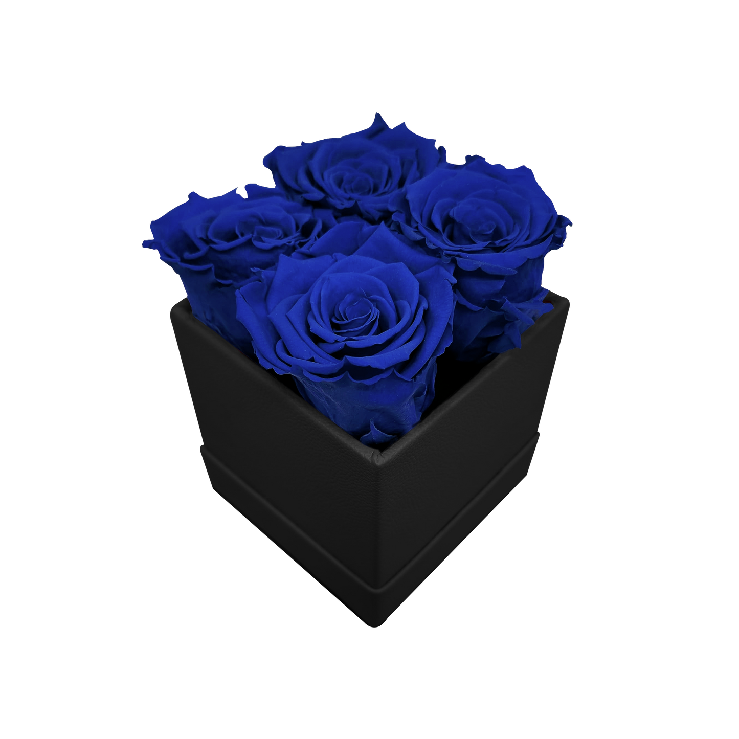 LUXURY ROSEAMOR 4 PRESERVED ROSES ARRANGEMENT - SQUARE PU LEATHER BOX - BMade