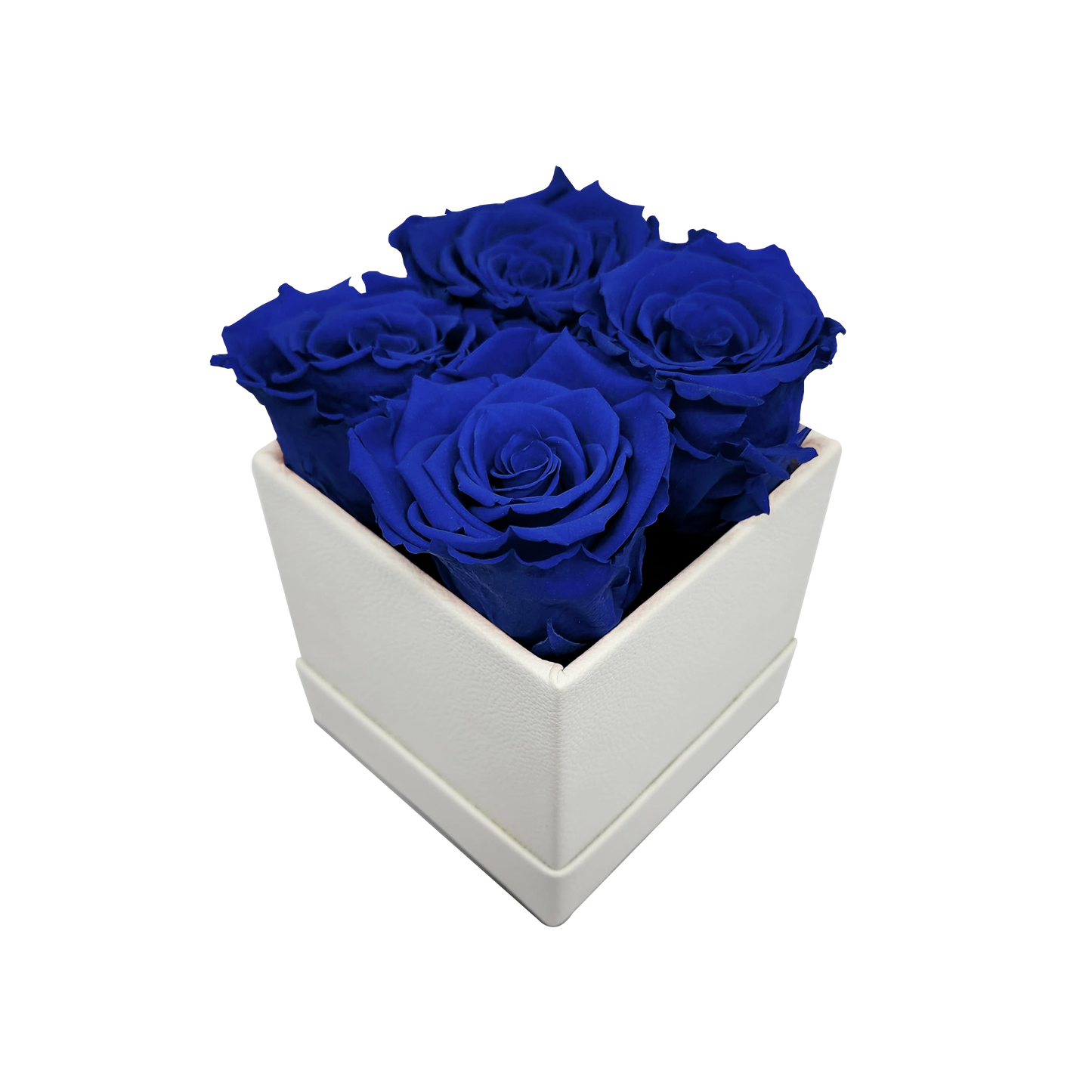 LUXURY ROSEAMOR 4 PRESERVED ROSES ARRANGEMENT - SQUARE PU LEATHER BOX - BMade