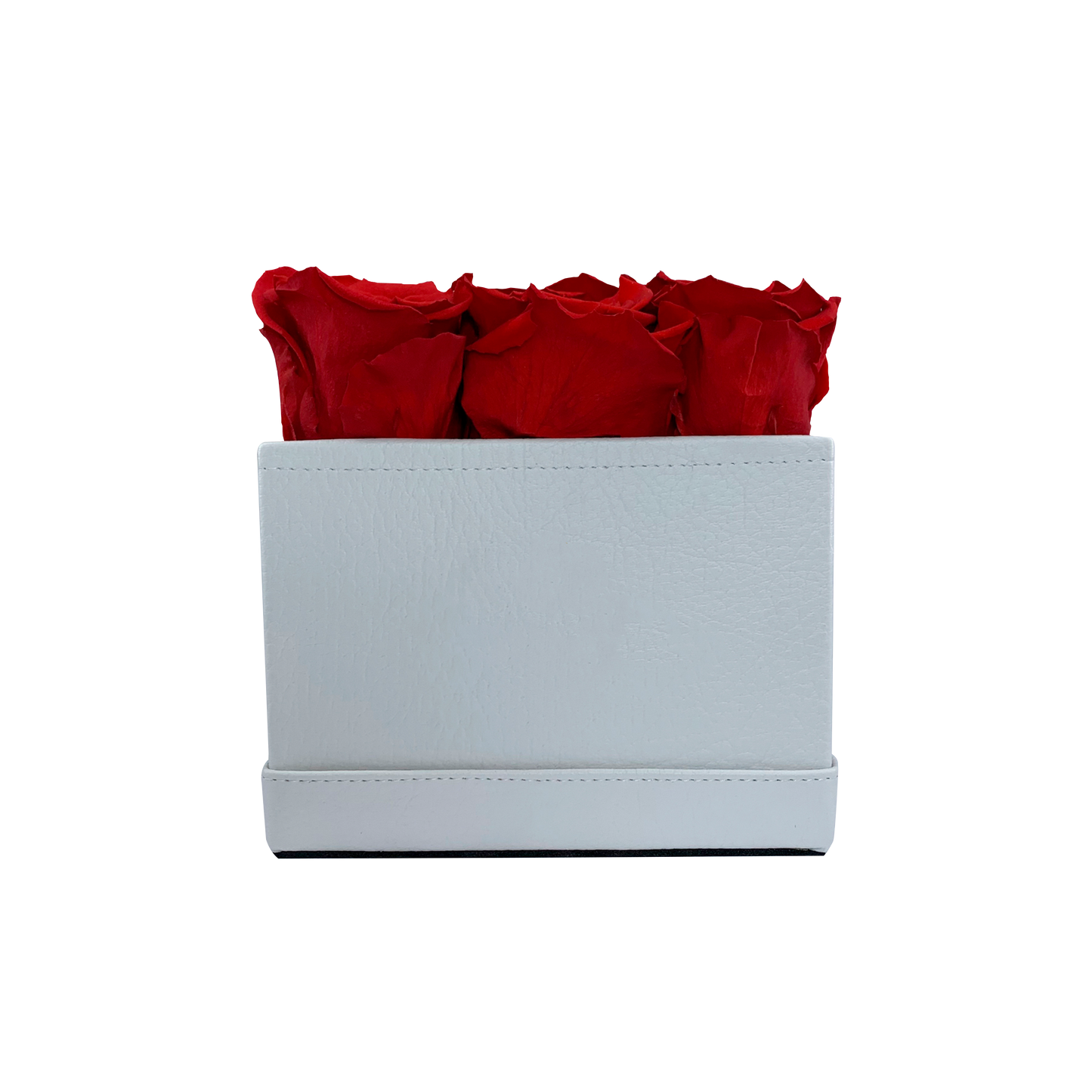 LUXURY 9 PRESERVED ROSES ARRANGEMENT - SQUARE PU LEATHER BOX - BMade