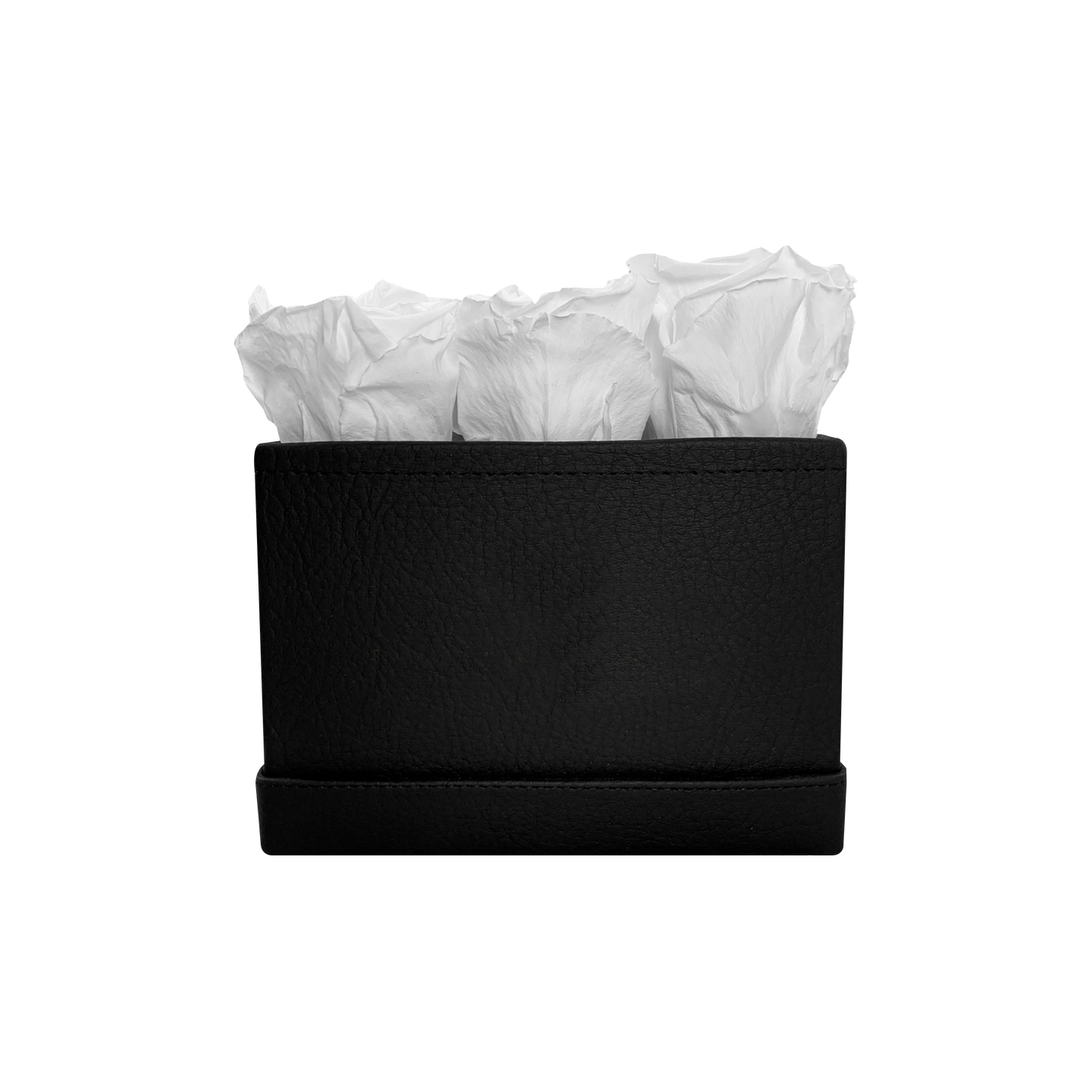 LUXURY 9 PRESERVED ROSES ARRANGEMENT - SQUARE PU LEATHER BOX - BMade