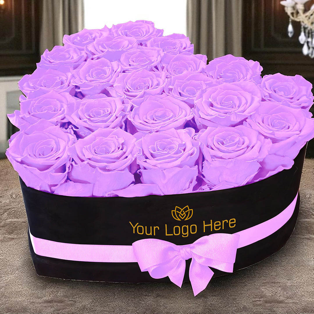 Branded Heart Floral Arrangement | 22 Preserved Roses, Fast Shipping